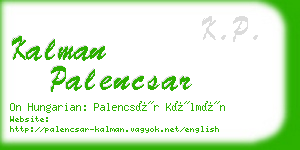 kalman palencsar business card